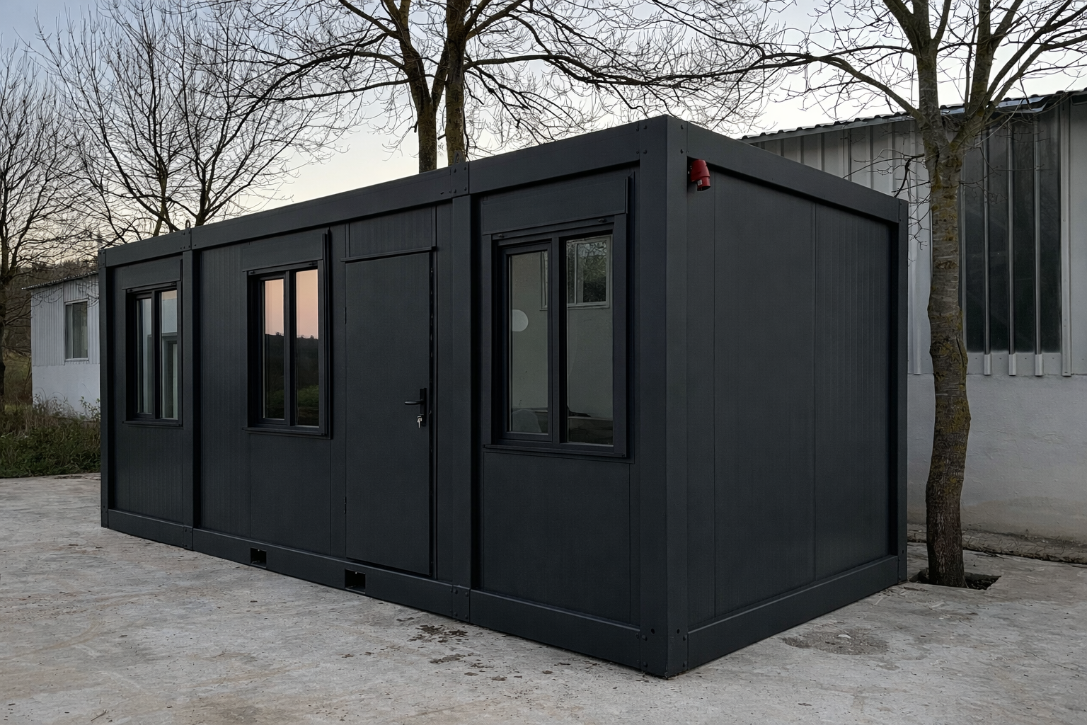 Bürocontainer Black Edition in Anthrazit RAL 7016